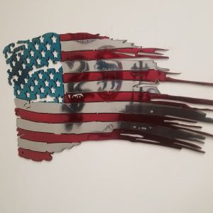 Tattered Flag Custom Metal Wal Art