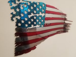 Tattered Flag Custom Metal Wal Art