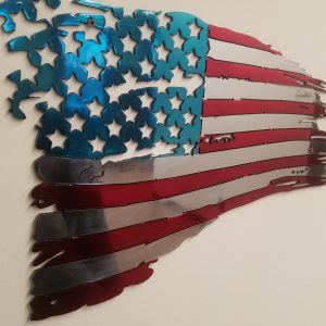 Tattered Flag Custom Metal Wal Art