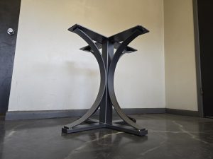 Curved Arch Style Metal Table Base for pedestal and trestle applications for a wood dining table