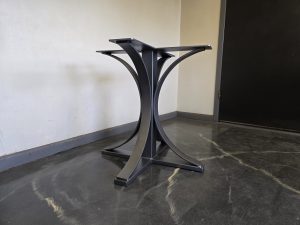 Curved Arch Style Metal Table Base for pedestal and trestle applications for a glass top