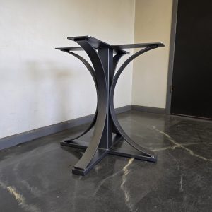 Curved Arch Style Metal Table Base for pedestal and trestle applications for a glass top