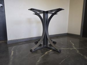 Curved Arch Style Metal Table Base for pedestal and trestle applications for a Stone top