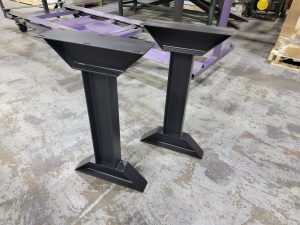 Industrial I-Beam Style Metal Table Legs for Kitchen Table, Wood Top