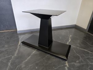 Square Tapered Column Style Metal Table Base for stone dining table