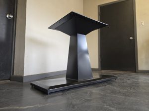 Tapered Square Column Style Metal Table Base for Pedestal and Banquette Applications