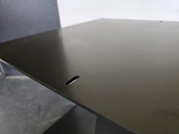 Tapered Square Column Metal Table Base with Slotted Holes for Wood Tops