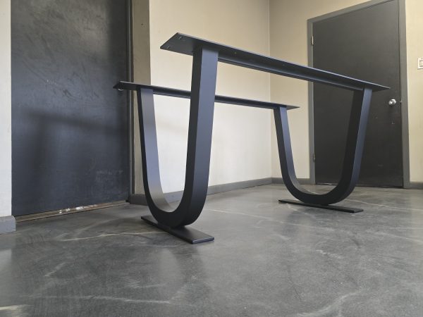 U-Shaped Metal Table Base for wood, stone, or glass table tops of all shapes and sizes
